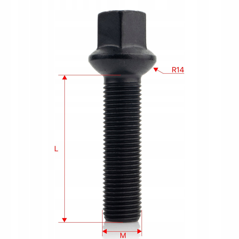 GETMANN - 10 x DŁUGIE ŚRUBY - M14x1.5x50mm Kula R14 Klucz 17