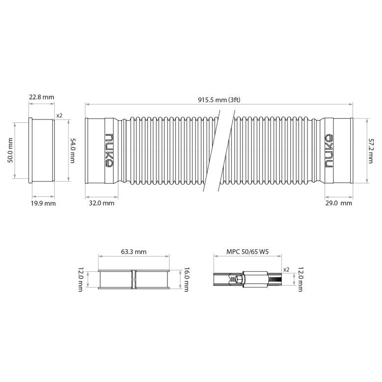 Nuke Performance - Fuel Filler Hose Kit, 90cm (3 feet)