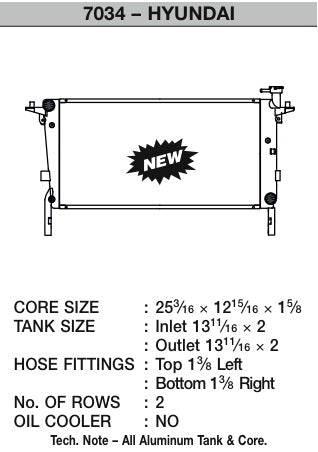 CSF RADIATORS - High-Performance All-Aluminum Radiator - Hyundai Genesis 2.0 Turbo 10-12