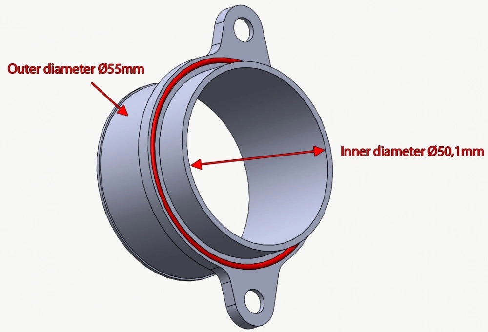 do88 - Obudowa sprężarki - PORSCHE Turbo / GT (997.1) 2007-09 Adapter 50mm compressor housing