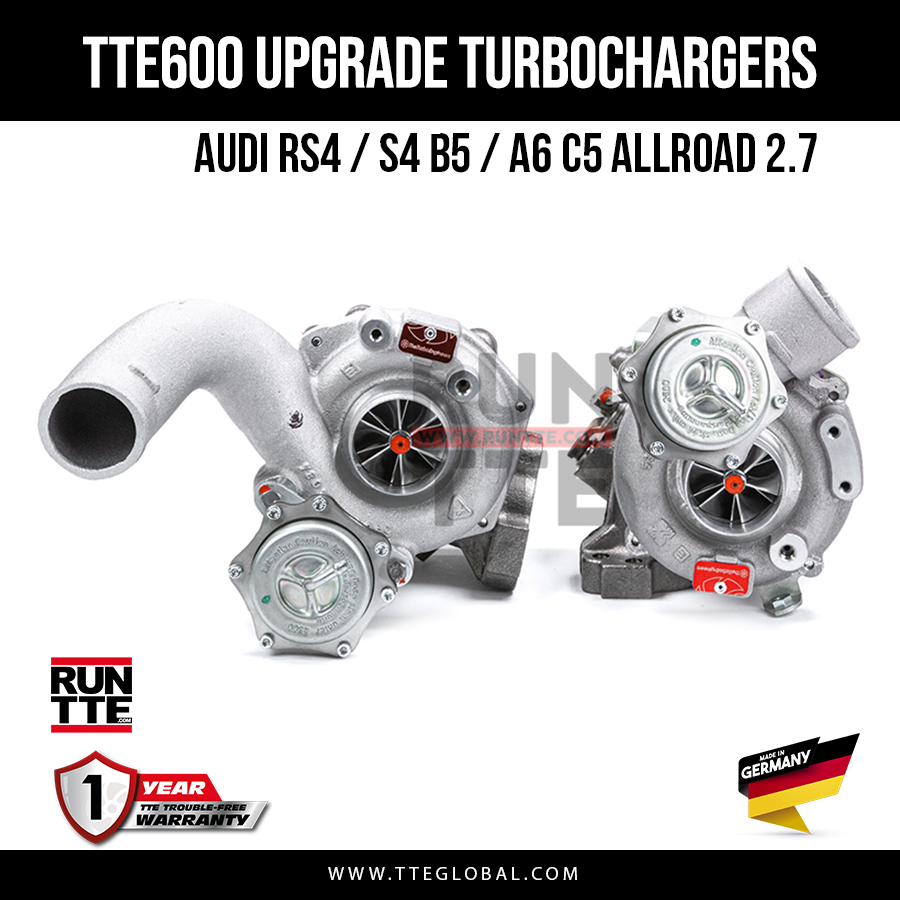 TTE GLOBAL - TURBOSPRĘŻARKA - TTE600 4646 AUDI RS4, S4 B5 UPGRADE TURBOCHARGERS