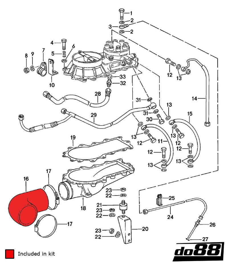 do88 - Układ dolotowy - PORSCHE 911 Turbo (930) Inlet hoses for turbo