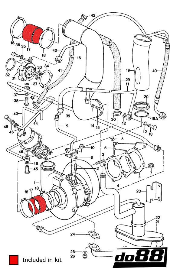do88 - Układ dolotowy - PORSCHE 911 Turbo (930) Inlet hoses for turbo