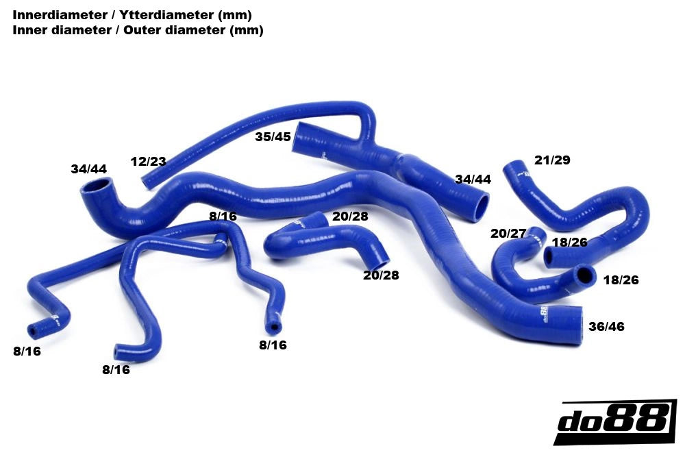 do88 - Przewody układu chłodzenia - SAAB 9-3 2.0T 2003- Coolant hoses Blue