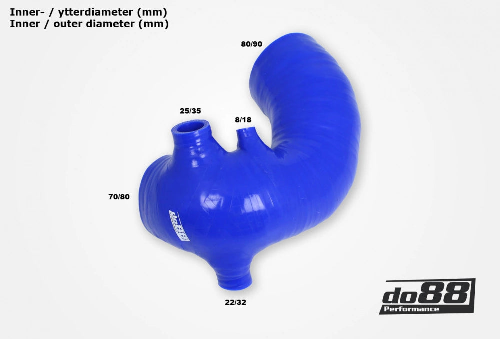 do88 - Układ dolotowy - AUDI MK1 S2 ABY 1992-1996 Turbo Inlet hose 70mm Blue