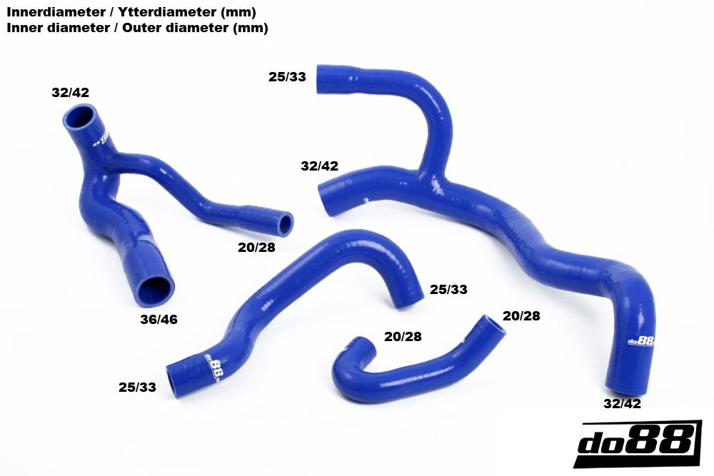 do88 - Układ dolotowy - AUDI MK1 S2 3B 1990-1992 Radiator hoses Blue