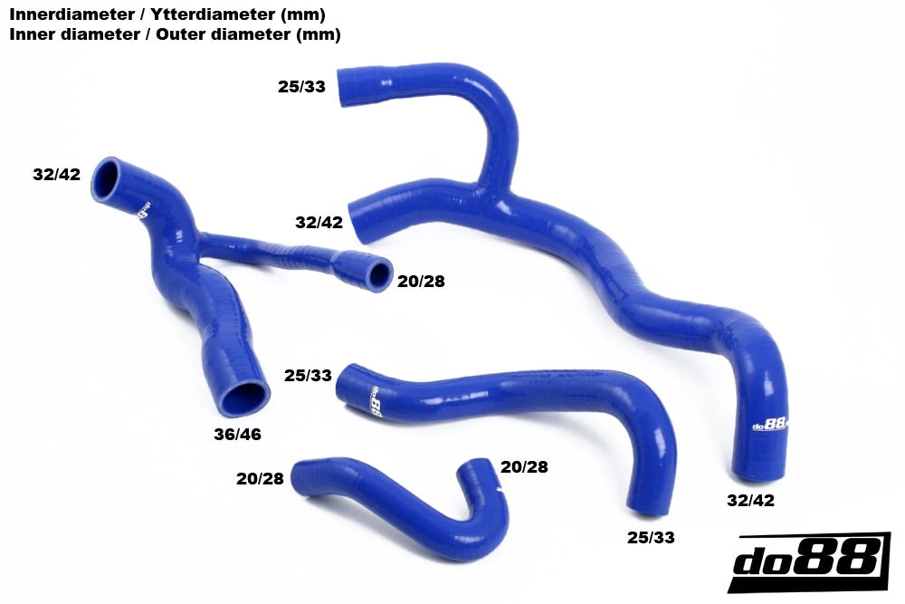 do88 - Układ dolotowy - AUDI MK1 S2/RS2 ABY ADU 1992-1996 Radiator hoses Blue