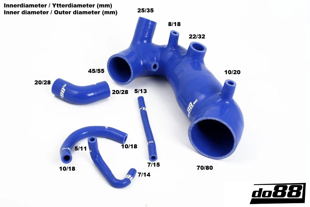 do88  - Układ dolotowy - AUDI A4 B6 SEAT EXEO 1,8T 01-04 Inlet hose Blue