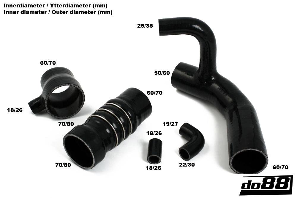 do88 - Układ dolotowy - AUDI MK1 Quattro 20v Pressure hoses Black