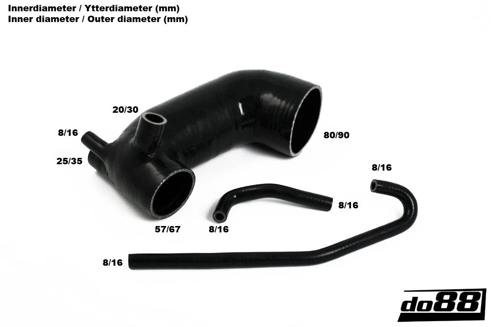 do88 - Układ dolotowy - AUDI MK1 Quattro 20v Inlet hose Black