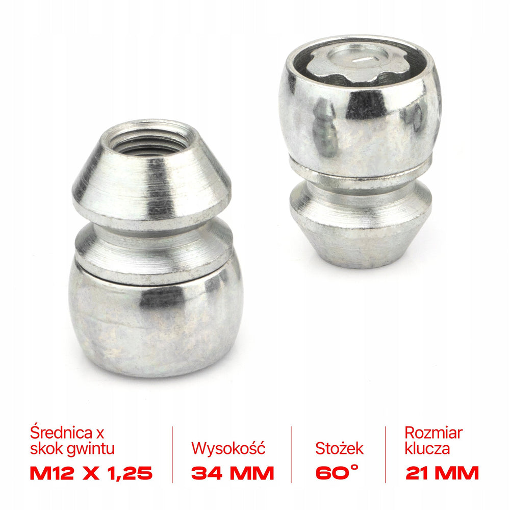 Farad - Nakrętki Zabezpieczające - M12x1.25x34mm - NISSAN INFINITI SUBARU