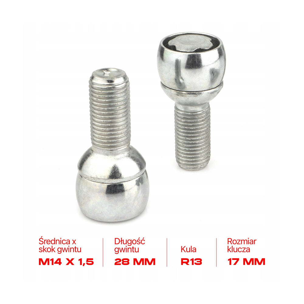 Farad - Śruby Zabezpieczające - M14x1.5x28mm - AUDI CUPRA SEAT SKODA VOLKSWAGEN VW