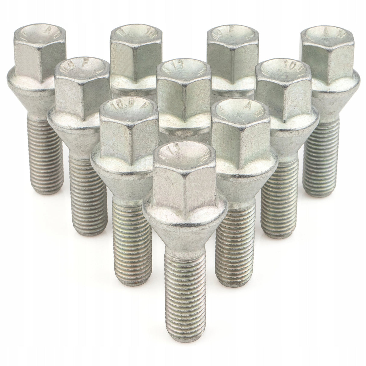 GETMANN - 10 × DŁUGIE ŚRUBY - M12x1.5x33mm Stożek Klucz 17