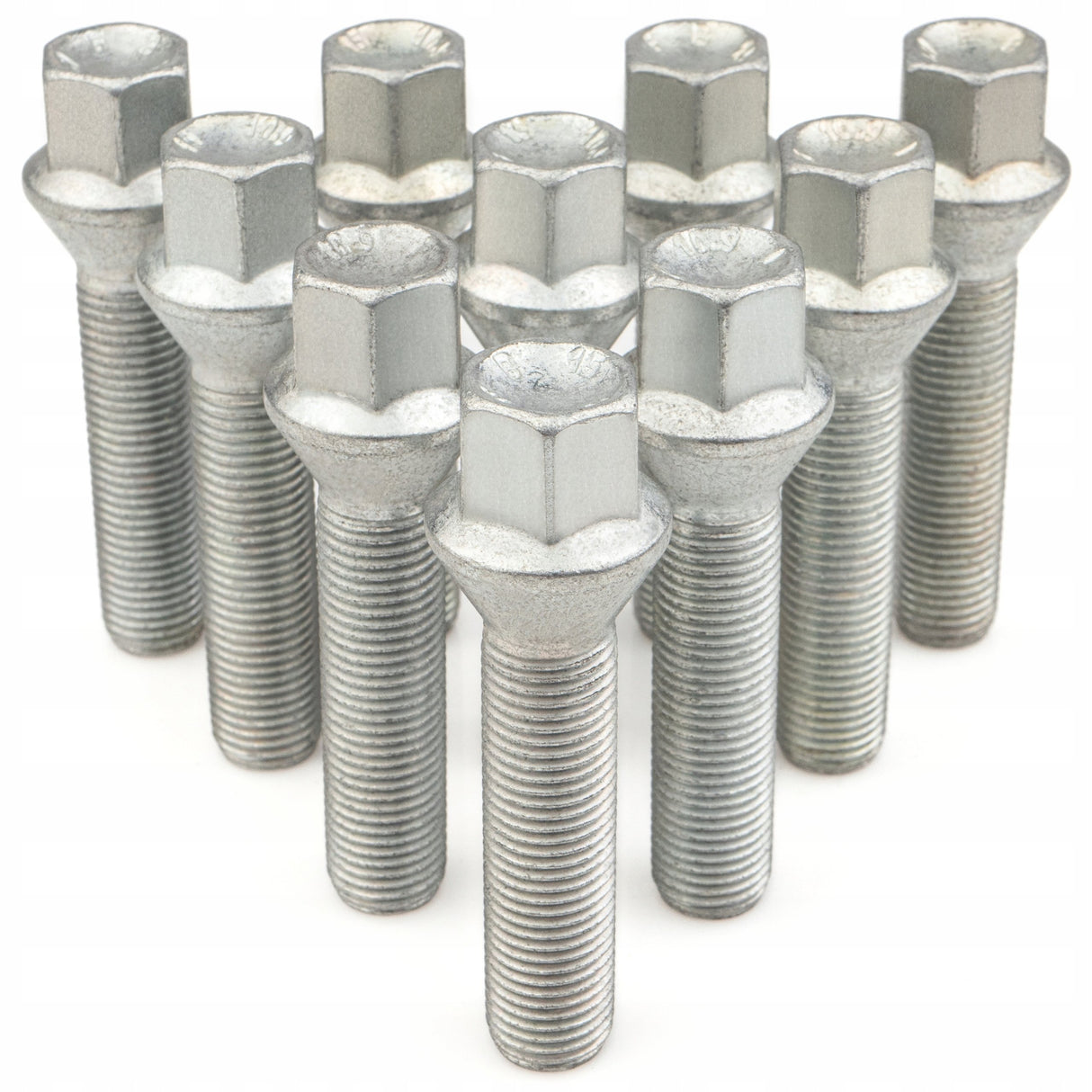 GETMANN - 10 × DŁUGIE ŚRUBY - M14x1.5x48mm Stożek Klucz 17