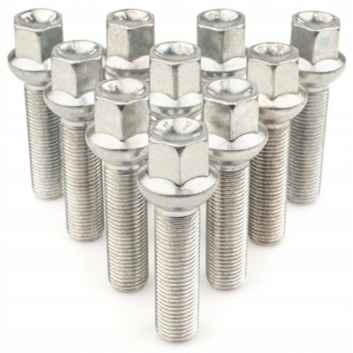 GETMANN - 10 x DŁUGIE ŚRUBY DO DYSTANSÓW - M14x1.5x40mm Kula R13 Klucz 17