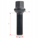 GETMANN - 10 x DŁUGIE ŚRUBY - M12x1.5x55mm Kula R12 Klucz 17