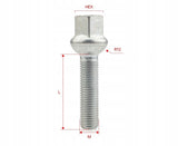GETMANN - 10 x DŁUGIE ŚRUBY - M12x1.5x45mm Kula R12 Klucz 17