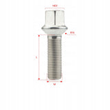 GETMANN - 10 x DŁUGIE ŚRUBY - M14x1.5x60mm Kula R14 Klucz 17
