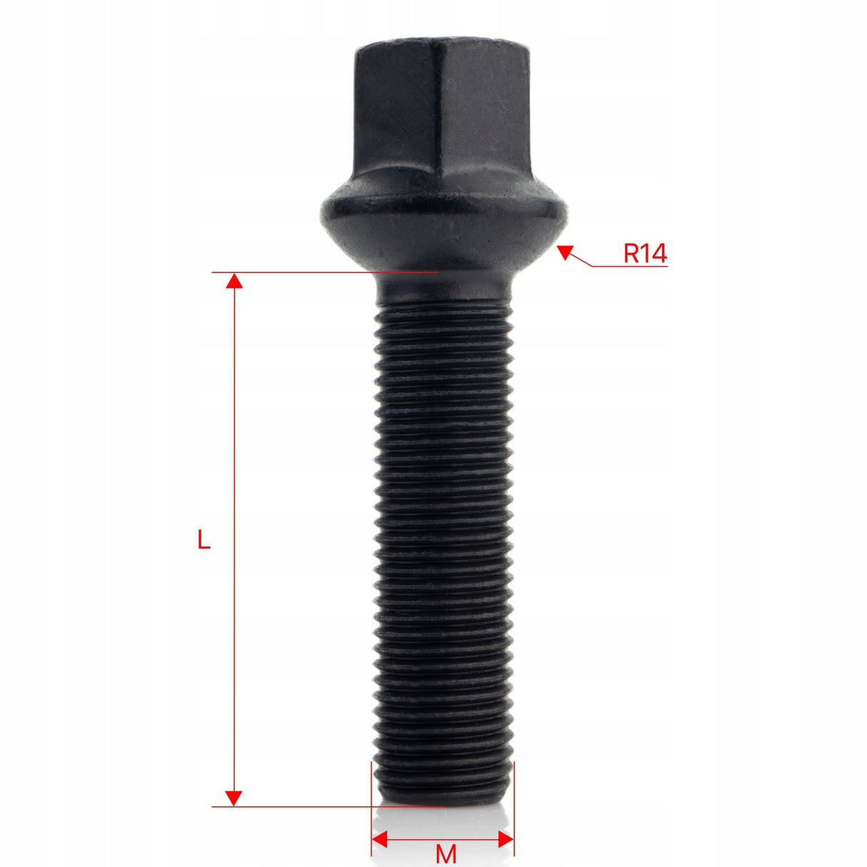 GETMANN - 10 x DŁUGIE ŚRUBY - M14x1.5x60mm Kula R14 Klucz 17
