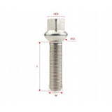 GETMANN - 10 x DŁUGIE ŚRUBY DO DYSTANSÓW - M14x1.5x50mm Kula R13 Klucz 17