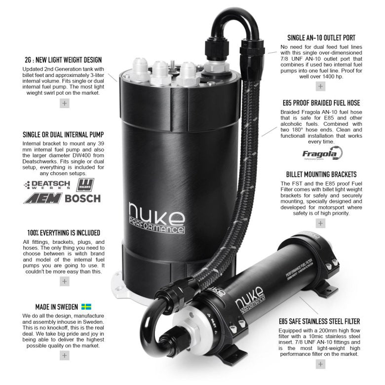 Nuke Performance - 2G Fuel Surge Tank Kit for internal fuel pumps
