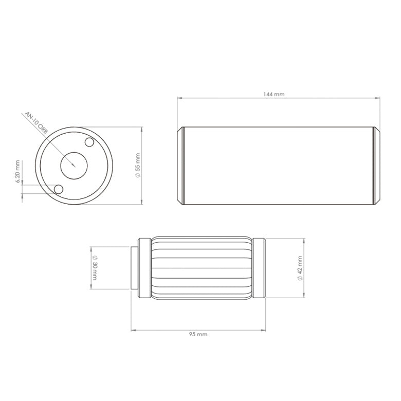 Nuke Performance - Fuel Filter Slim 10 / 100 micron AN-10