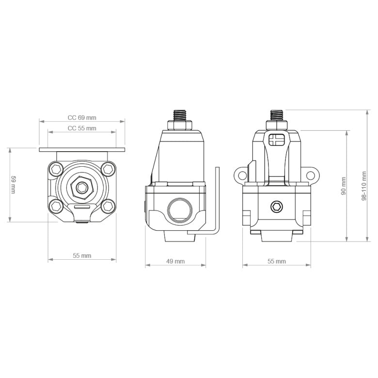 Nuke Performance - Fuel Pressure Regulator FPR100m AN-8