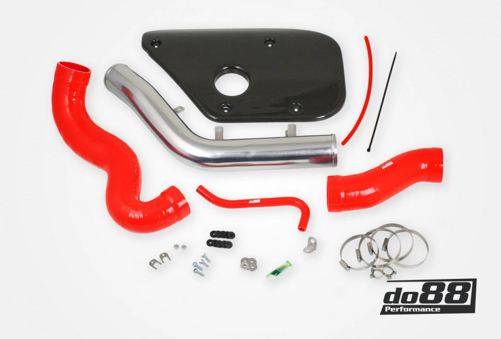 do88 - Układ dolotowy (Osłona karbonowa)  - VOLVO S60 V60 V70 T6 Inlet pipe, Red hoses, Carbon fiber cover