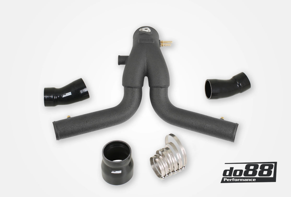 do88 - Układ dolotowy - PORSCHE 911 Turbo (991.1) 2013-15 Y-Pipe, Black for OEM IC