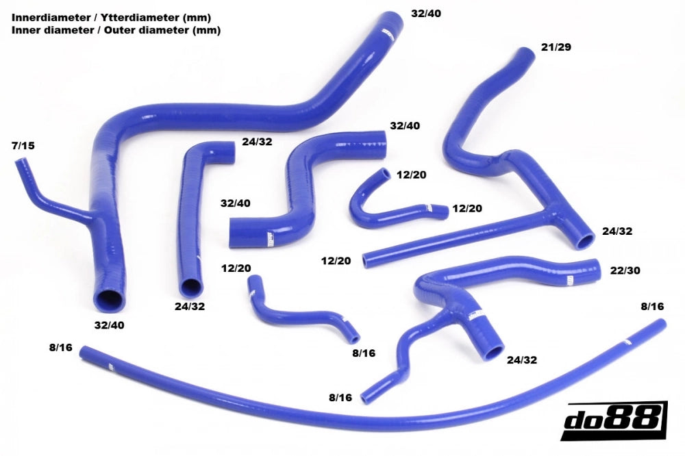 do88 - Przewody płynu chłodzącego - SAAB 900 Turbo 1981-1989 T8 Coolant hoses Blue
