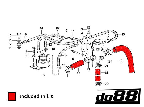 do88 - Przewody wtryskowe - PORSCHE 911 Turbo (930) Turbo Air injection hoses