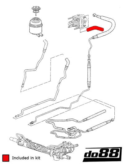 do88 - Przewód wspomagania układu kierowniczego - PORSCHE 911 Turbo (964) Power steering hose