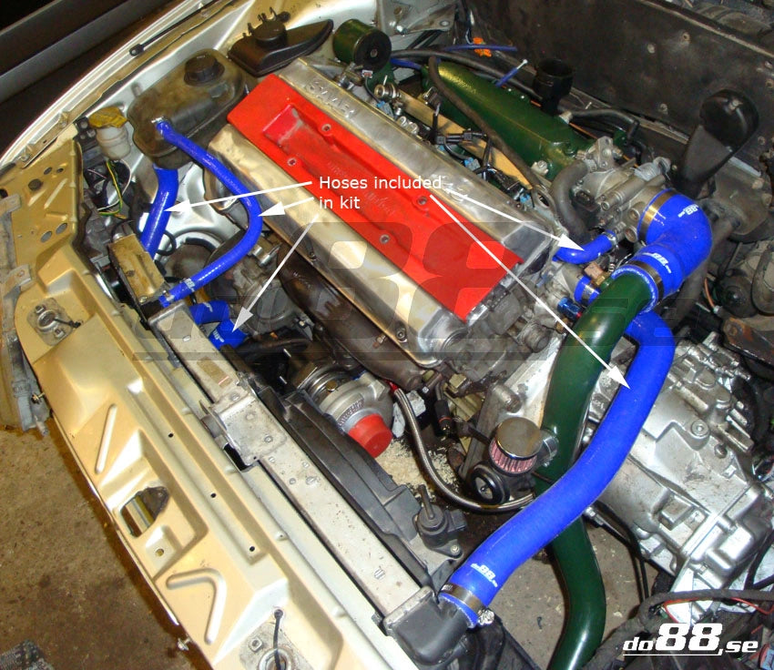 do88 - Przewody płynu chłodzącego - SAAB 9000 Turbo 94-98 Coolant hoses Red