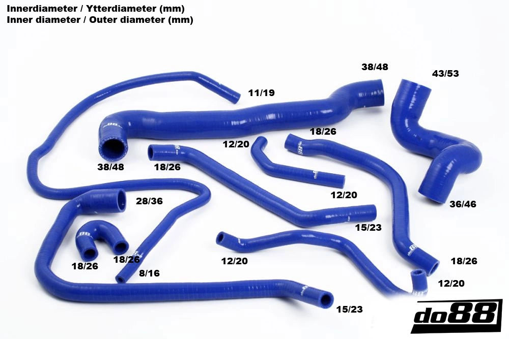 do88 - Przewody płynu chłodzącego - SAAB 900/9-3 Turbo 94-00 Coolant hoses Blue