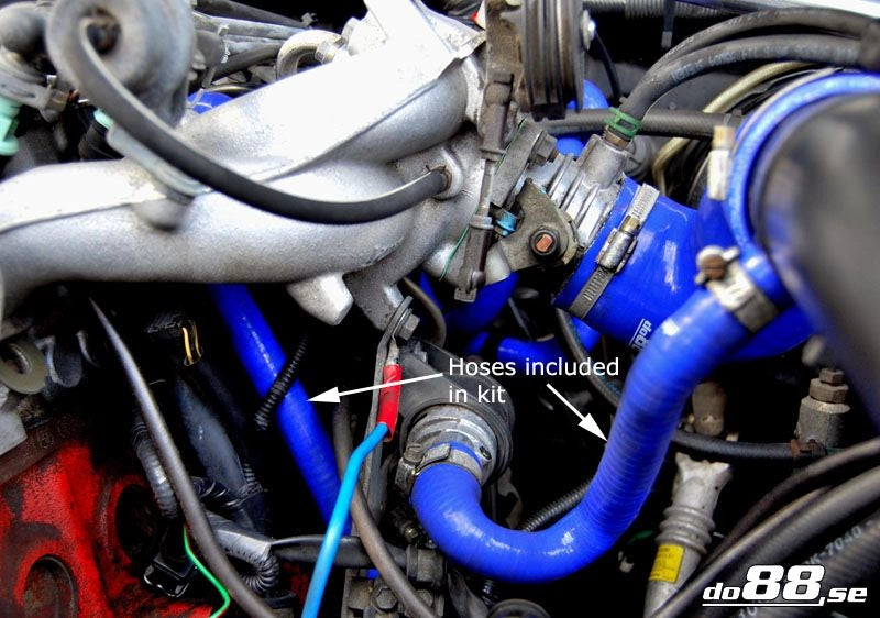 do88 - Przewody zaworu biegu jałowego - VOLVO 700 940 Turbo 90-98 Idle valve hoses Blue