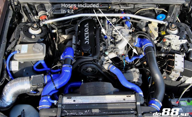 do88 - Przewody zaworu biegu jałowego - VOLVO 700 940 Turbo 90-98 Idle valve hoses Blue