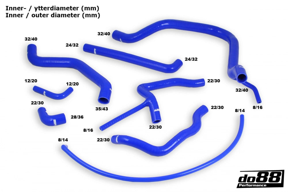 do88 - Układ chłodzenia - SAAB 900 Turbo 16 84-93 Coolant hoses Black