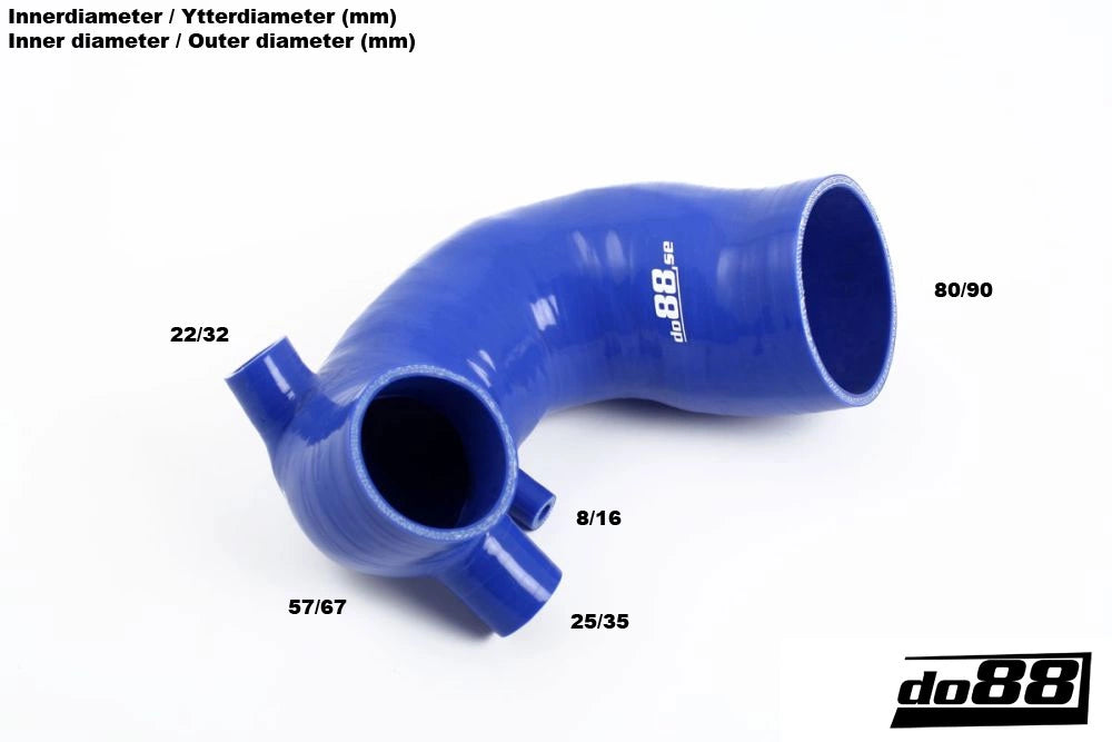 do88  - Układ dolotowy - AUDI MK1 S2 ABY 1992-1996 Turbo Inlet hose Blue