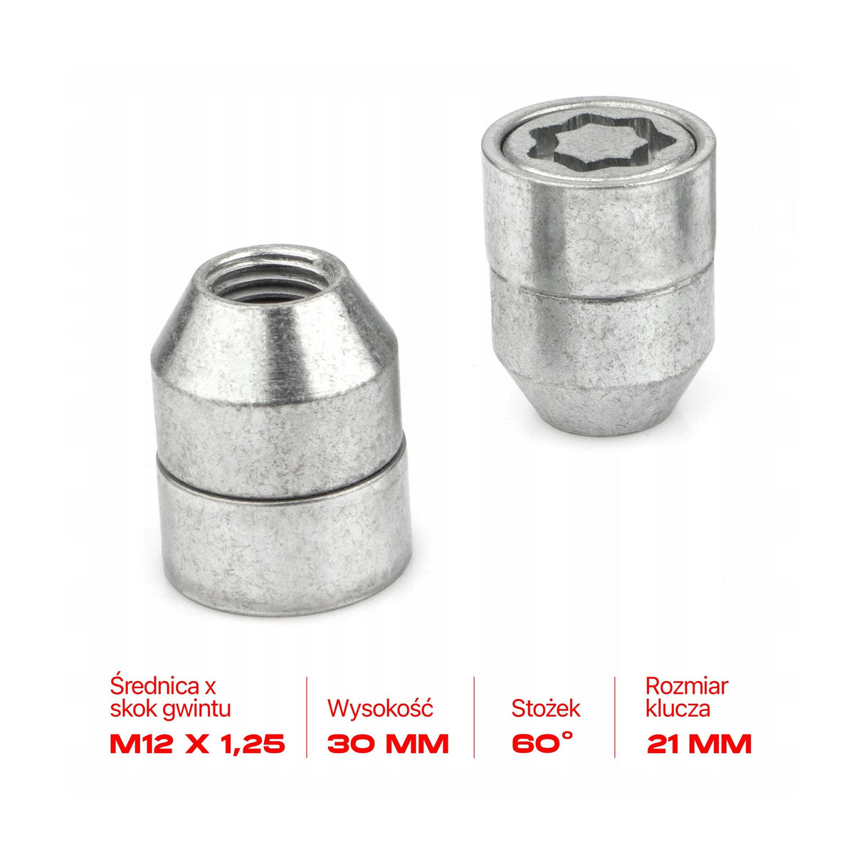 Farad - Nakrętki Zabezpieczające - M12x1.25x30mm - NISSAN SUBARU