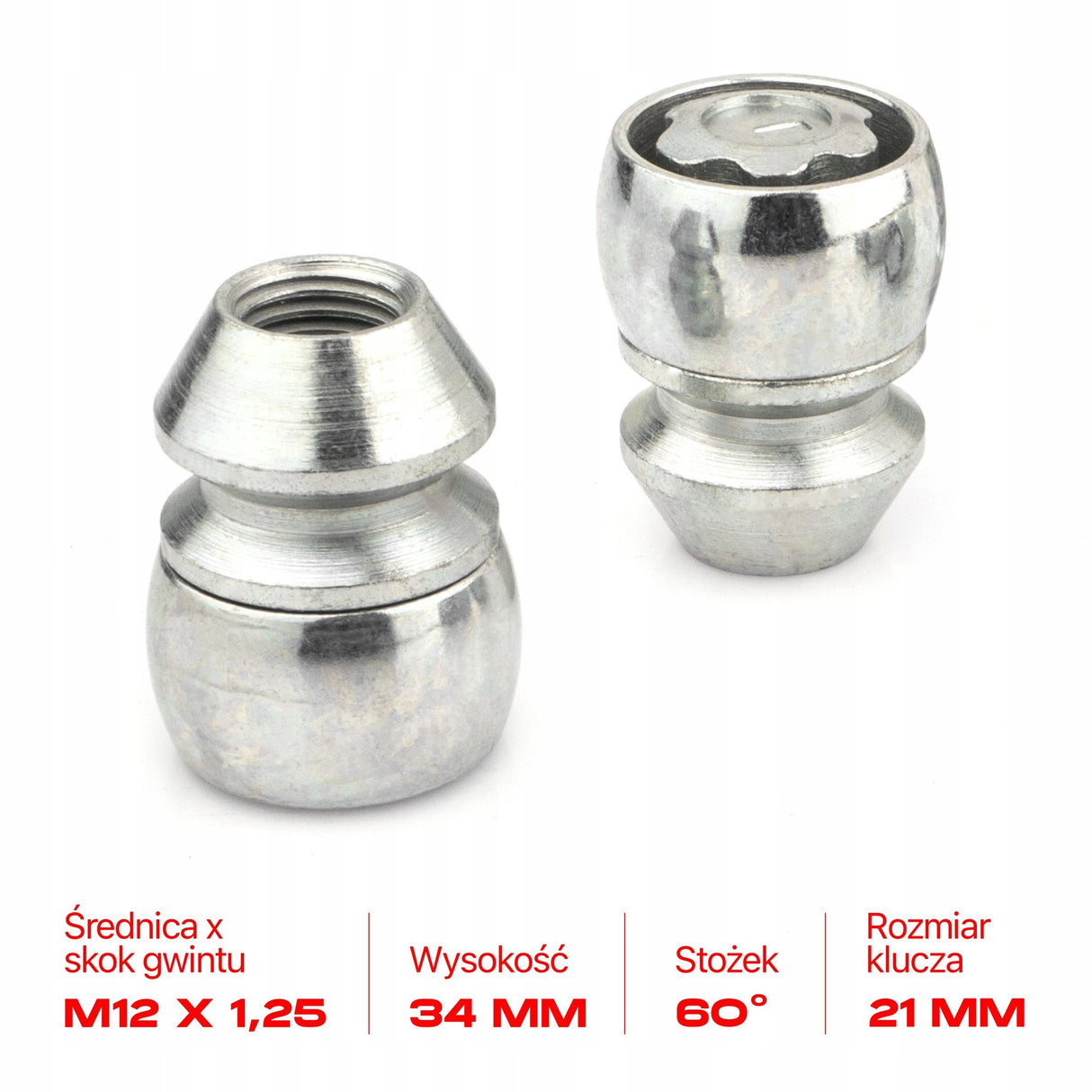 Farad - Nakrętki Zabezpieczające - M12x1.25x34mm - NISSAN INFINITI SUBARU
