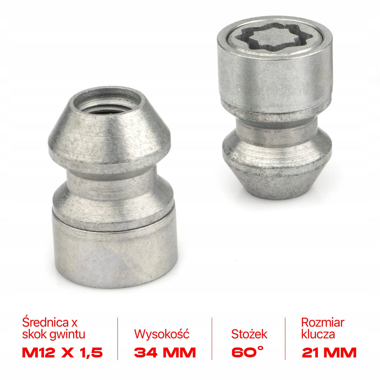 Farad - Nakrętki Zabezpieczające - M12x1.5x34mm - HYUNDAI KIA MAZDA