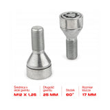Farad - Śruby Zabezpieczające - M12x1.25x25mm - ALFA ROMEO CITROEN FIAT LANCIA PEUGEOT