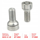Farad - Śruby Zabezpieczające - M14x1.5x27mm - AUDI CUPRA SEAT SKODA VOLKSWAGEN VW