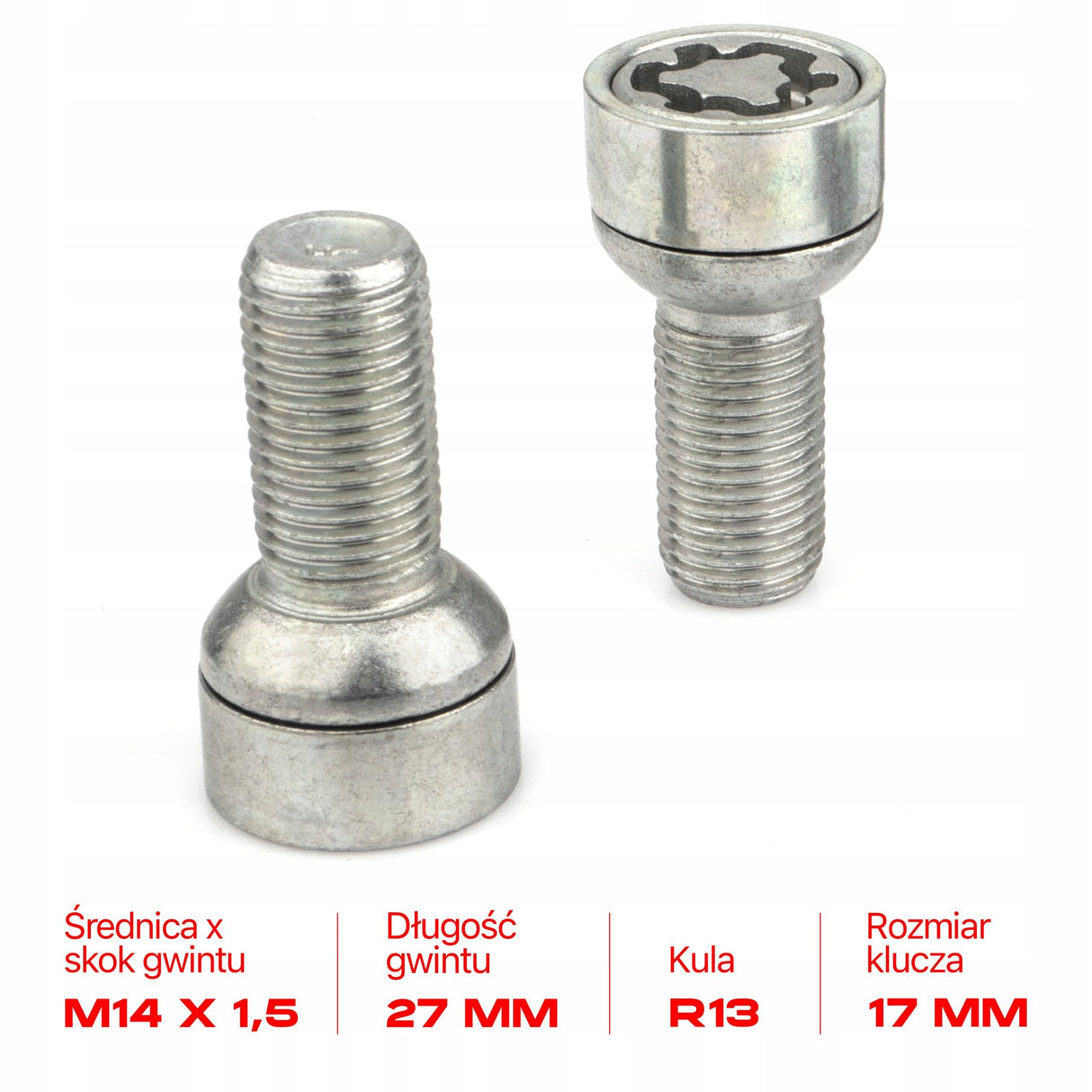 Farad - Śruby Zabezpieczające - M14x1.5x27mm - AUDI SKODA SEAT CUPRA VOLKSWAGEN VW